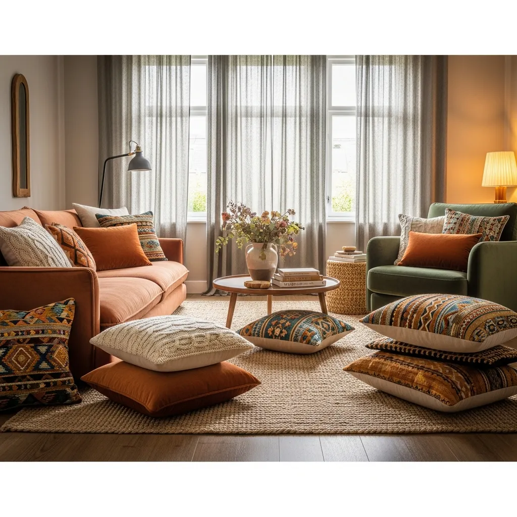 Sala con cojines y tapicería